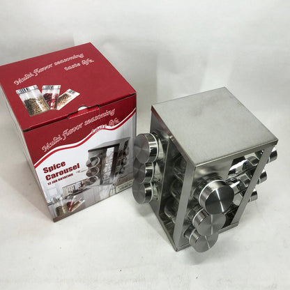 Набор емкостей для специй на подставке UNIQUE 12 в 1 Квадрат Органайзер для приправ, Стойка для специй