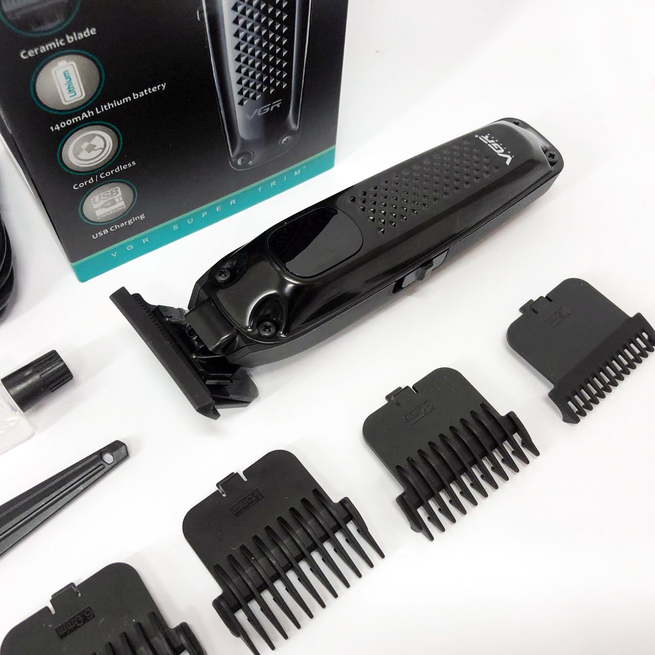 Машинка для стрижки волос триммер VGR V-972 профессиональная с насадками аккумуляторная USB