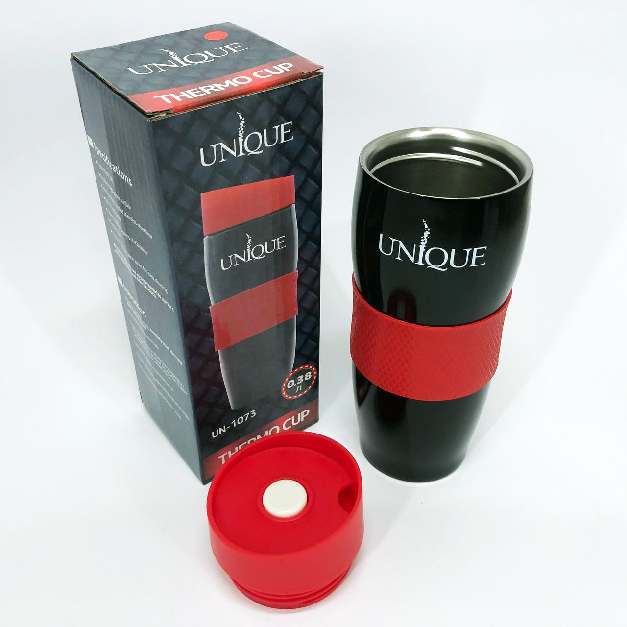 Термокружка UNIQUE UN-1073 0.38 л Термокружка для школьников, Качественный семейный термос. Цвет: красный