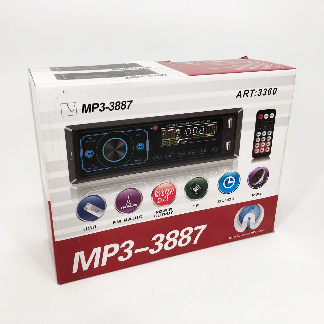 Автомагнитола MP3 3887 ISO 1DIN сенсорный дисплей LED/LCD, Автомобильная магнитола 1din штатная