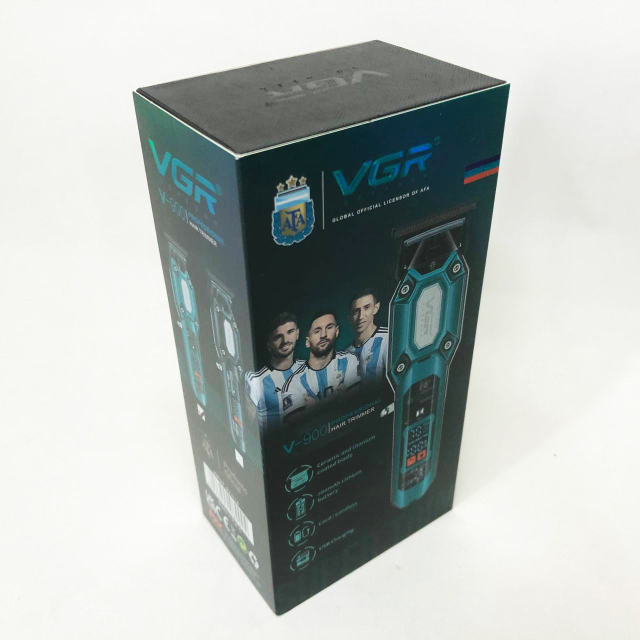 Аккумуляторная машинка для стрижки VGR V-900 с дисплеем, беспроводная для стрижки волос. Цвет: зеленый