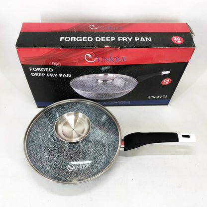 Сковорода UNIQUE UN-5104 24 см, без крышки, многослойным антипригарным гранитным покрытием