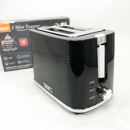 Тостер RAF R.2102, 900 Вт, 2 широких слота, функция размораживания и подогрева