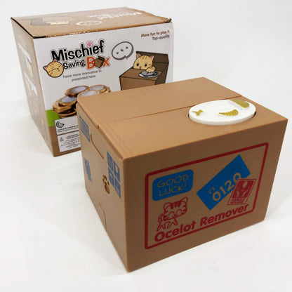 Детская сейф копилка воришка монет в коробке