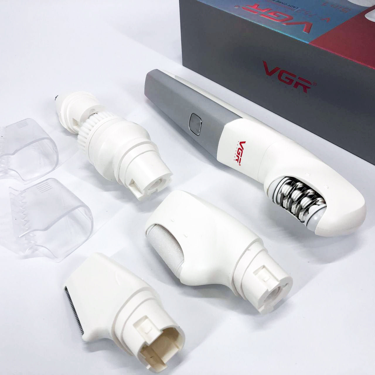 Эпилятор VGR 5 в 1 V-752, 5 насадок. Цвет: красный