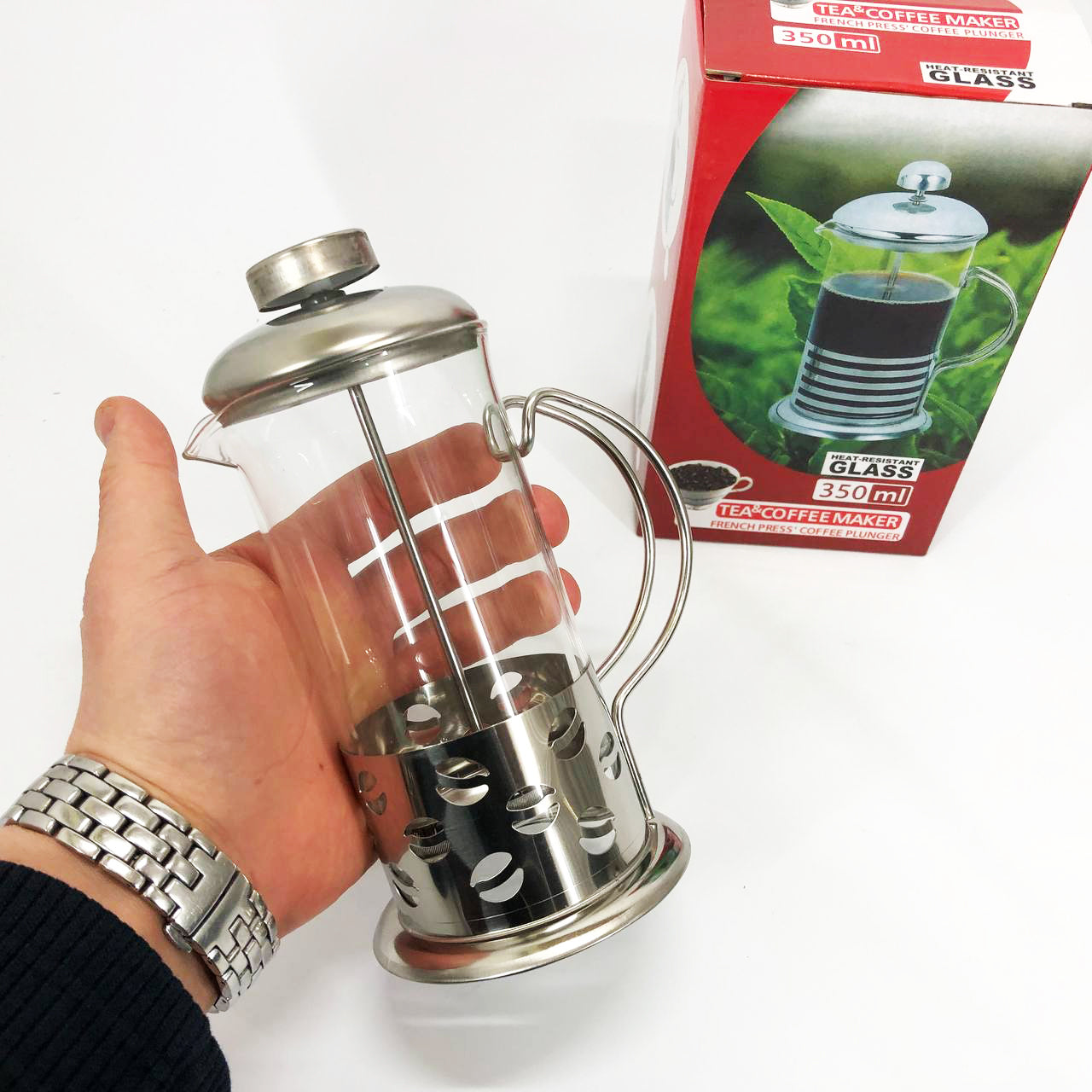 Заварник френч-пресс Unique UN-1151 0.35 л, Колба Френч для чая, Френч-пресс для крепкого кофе