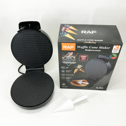 Электрическая вафельница RAF R.565 с антипригарным покрытием и конусом для трубочек