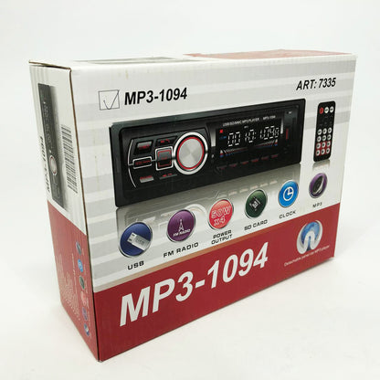 Автомагнитола со съемной панелью MP3 1094 с Bluetooth и пультом / Магнитола в машину автомобильная