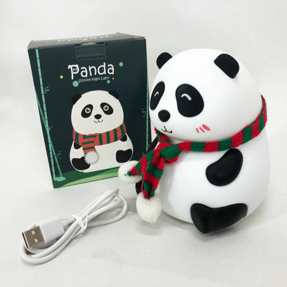 Детский силиконовый ночник светильник Панда 7 цветов, Силиконовый ночник игрушка для детей