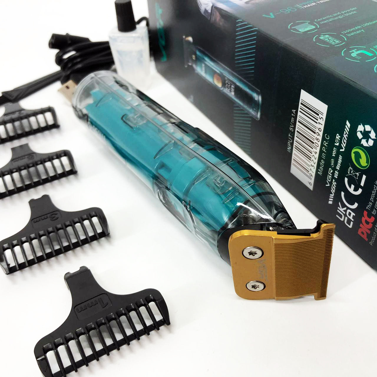 Беспроводная мужская электрическая машинка для стрижки VGR V-961, Триммер аккумуляторный для волос и бороды