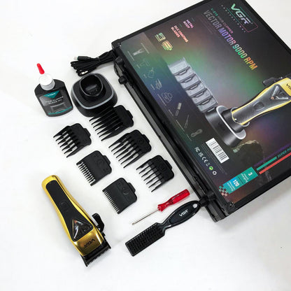 Машинка для стрижки VGR V-015 аккумуляторная беспроводная профессиональная 6 насадок