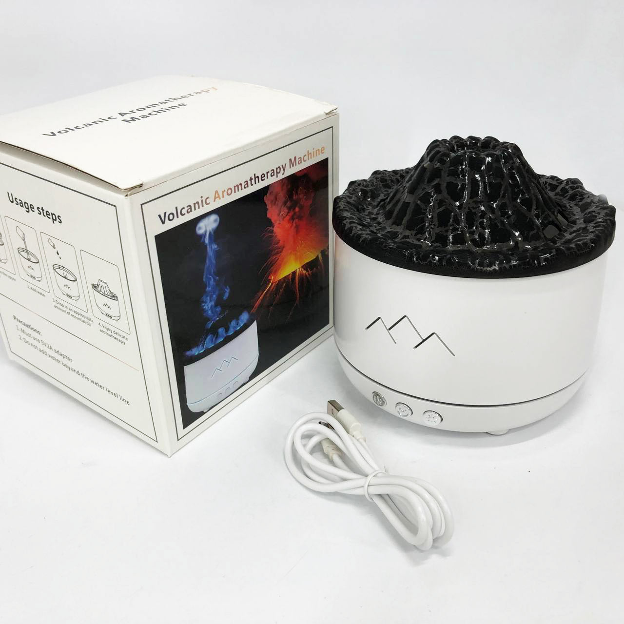 Увлажнитель воздуха Вулкан с эффектом пламени и подсветкой увлажнитель-ночник Аромадиффузор с подсветкой