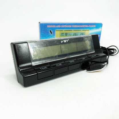 Авточасы с термометром VST-7037