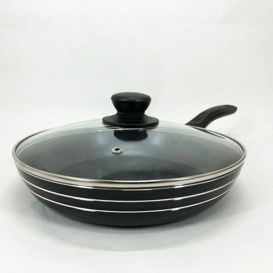 Сковорода с крышкой 24 см темный мрамор UNIQUE UN-5164 | Антипригарная сковорода | Мраморная сковорода