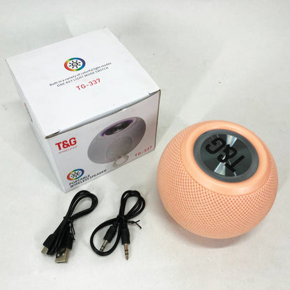 Беспроводная мощная колонка TG337 с Bluetooth, RGB-подсветкой и радио. Цвет: розовый