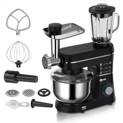 Кухонный комбайн Domotec 6676B 5в1 10L 1400W миксер/блендер/мясорубка, Стационарный планетарный тестомес