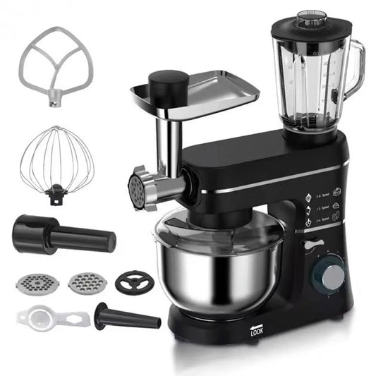 Кухонный комбайн Domotec 6676B 5в1 10L 1400W миксер/блендер/мясорубка, Стационарный планетарный тестомес