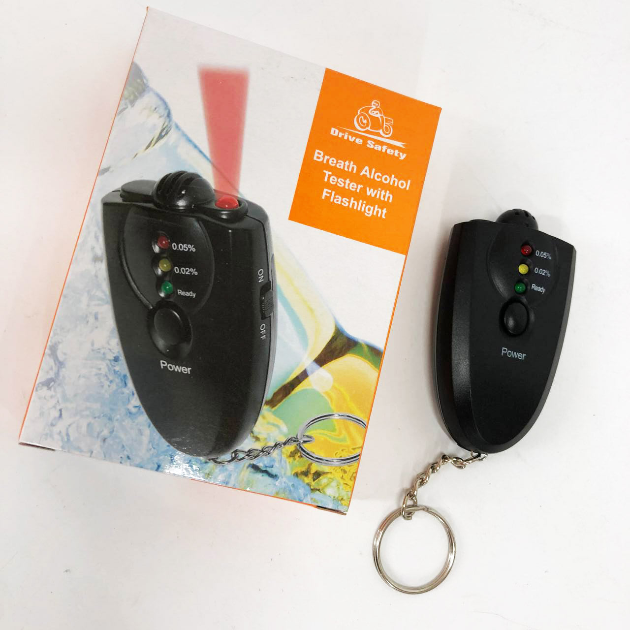 Электронный портативный алкотестер с подсветкой 2 x ААА, Компактный портативный алкотестер