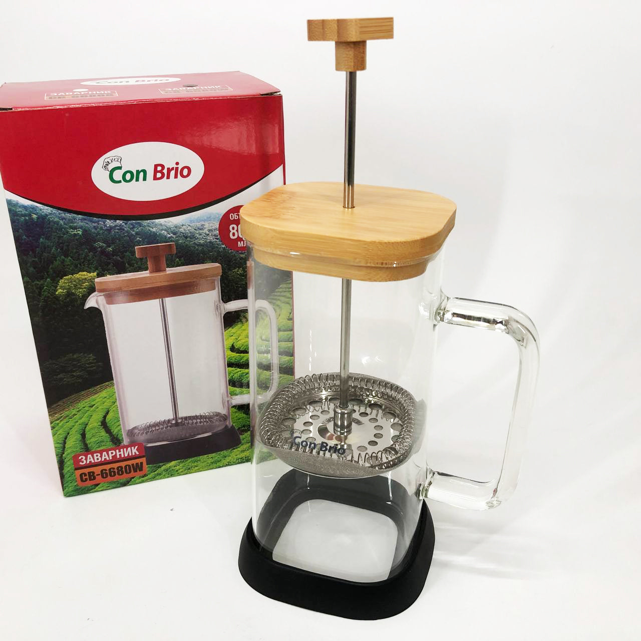 Френч-пресс Con Brio CB-6680W 800 мл, Френч-пресс с ручкой, Френч-пресс для кофе, Френч-пресс для чая