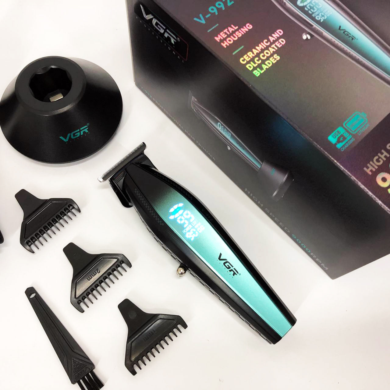 Машинка для стрижки волос с мощным мотором XPRO VGR V-992 с насадками 1-2-3 мм