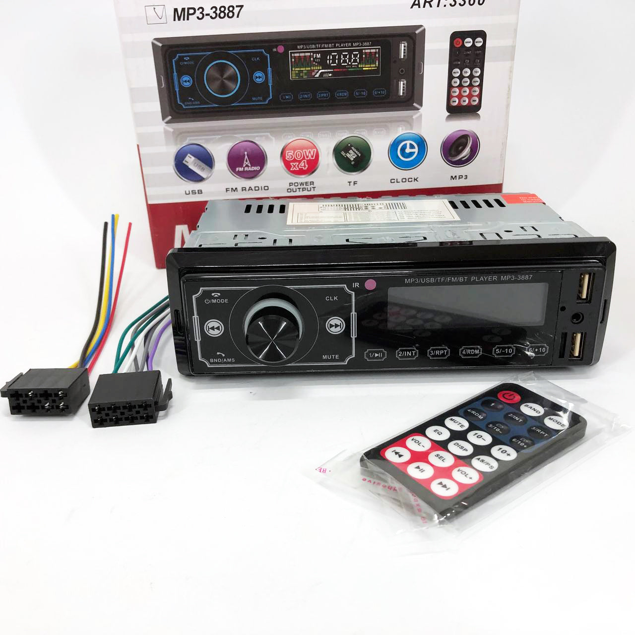 Автомагнитола MP3 3887 ISO 1DIN сенсорный дисплей LED/LCD, Автомобильная магнитола 1din штатная