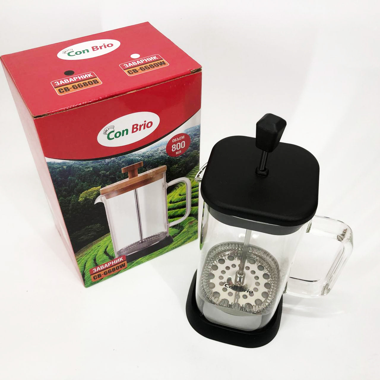 Френч-пресс Con Brio CB-6680В 800 мл, Заварювальний чайник для листового чаю, Френч-прес красивий