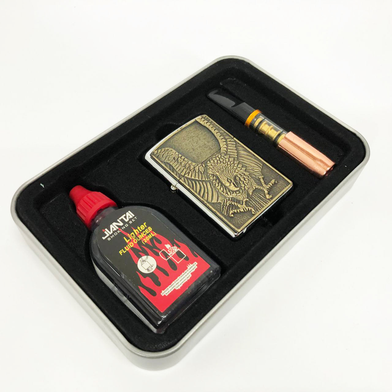 Зажигалка бензиновая в подарочной коробке N13, подарочные прикольные зажигалки, подарок зажигалка парню