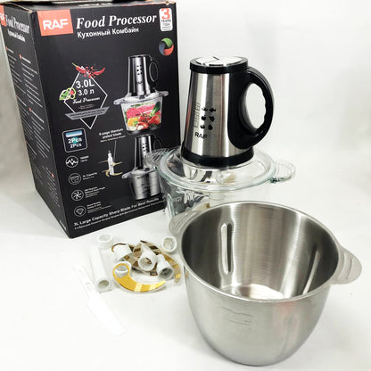 Блендер-измельчитель RAF R.7028 2 в 1, 300 Вт, 2 чаши, Бытовой мощный измельчитель продуктов