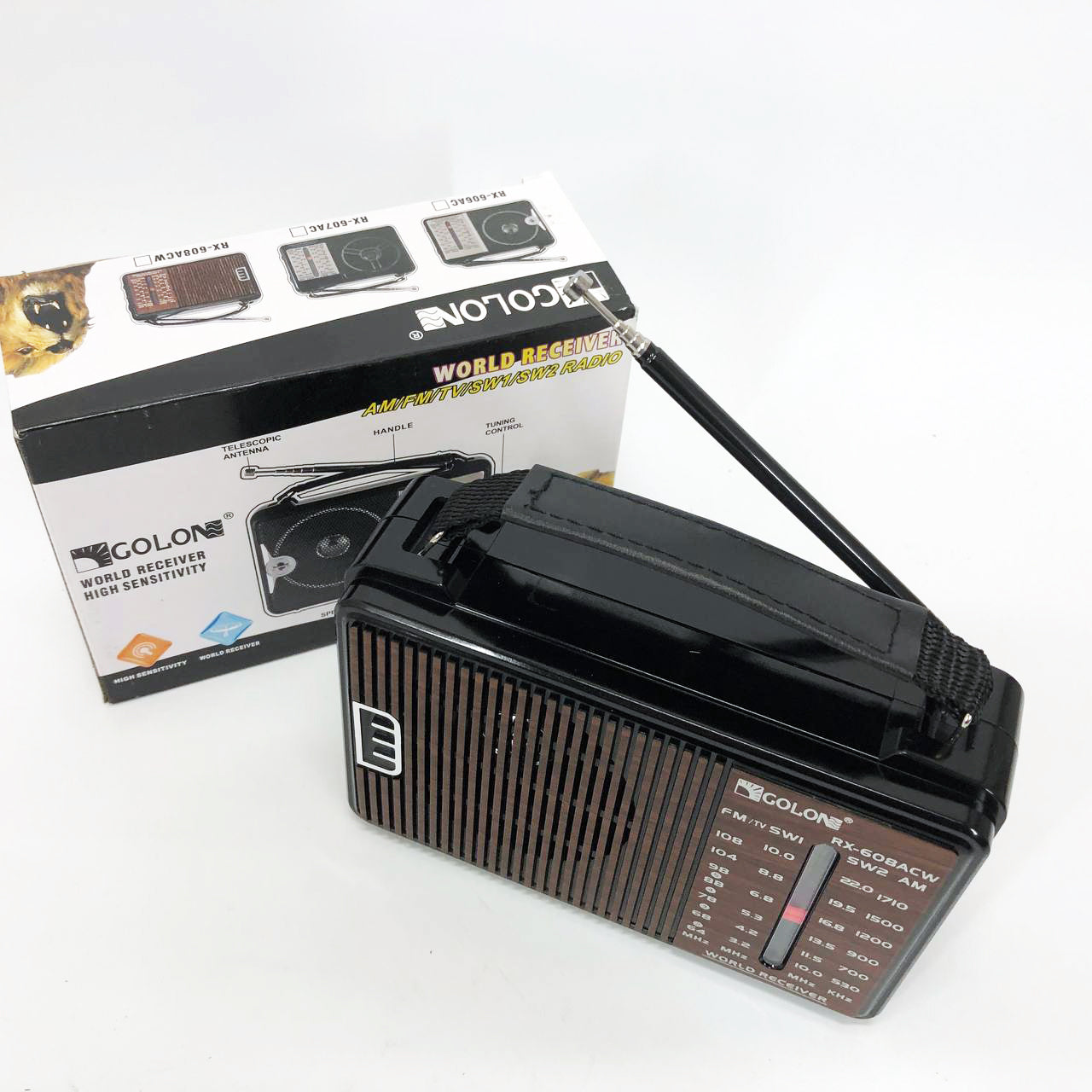 Радиоприемник GOLON RX-608 всеволновый на батарейках + поддержка USB/microSD/MP3/WMA