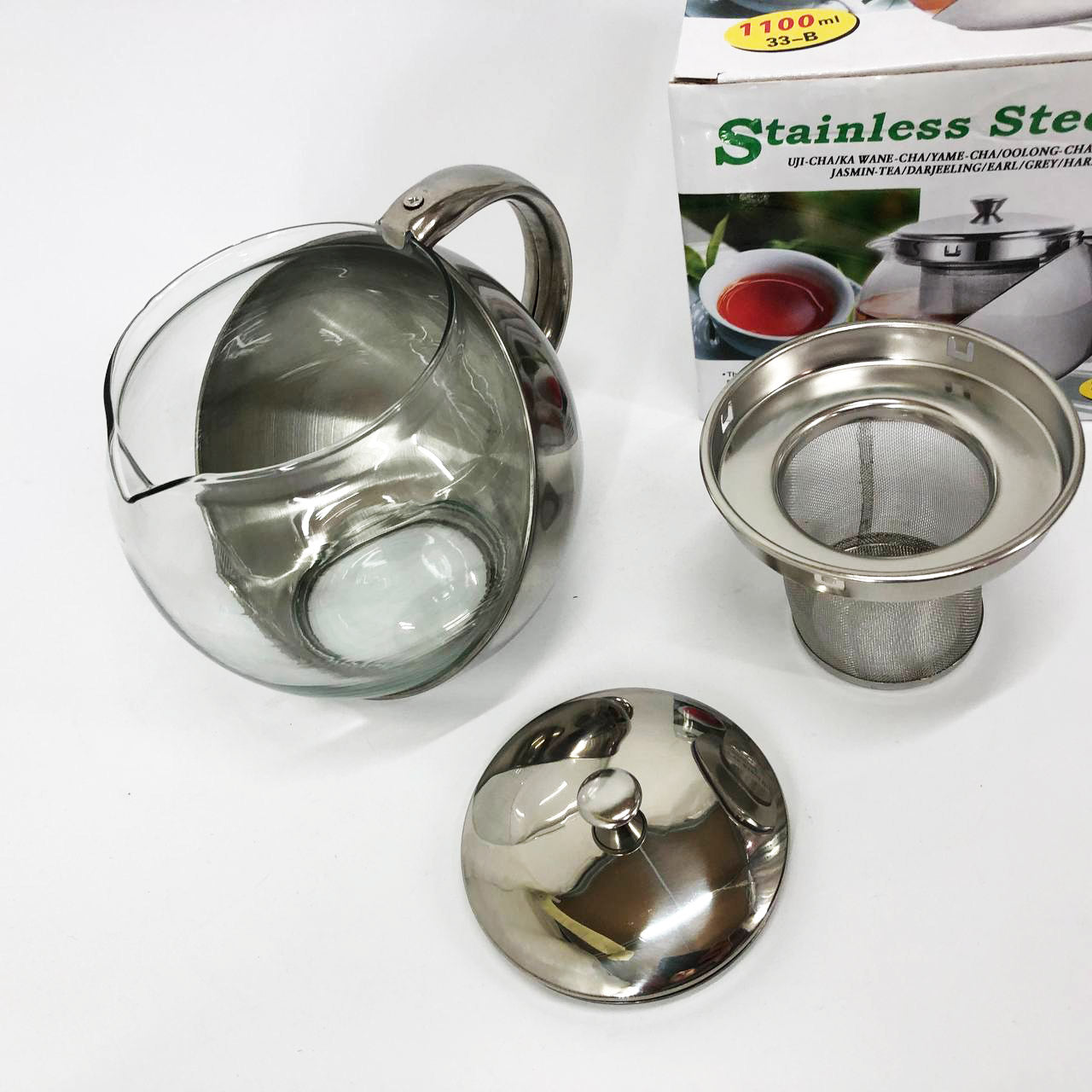 Заварник UNIQUE UN-1164 1.10 л, Чайник заварочный стеклянный качественный на кухню, Красивый заварник