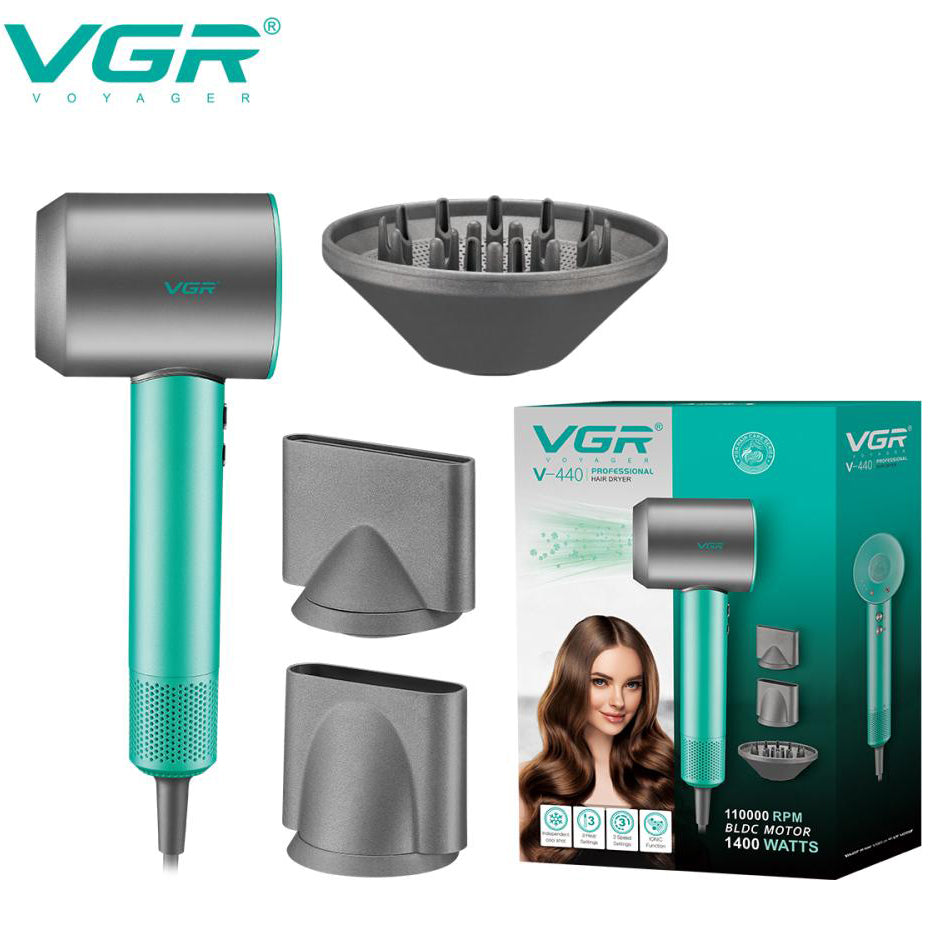 Фен професійний VGR V-440. Цвет: зеленый