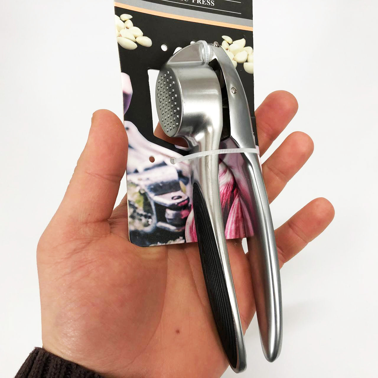 Пресс для чеснока чеснокодавка ручная металлическая