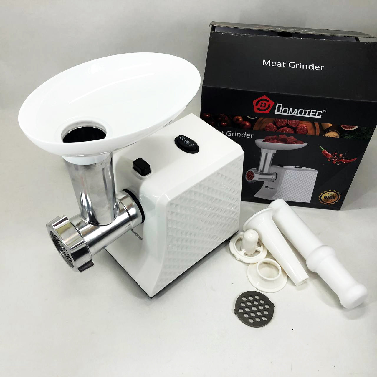 Электрическая Мясорубка Domotec R3391 2000W, Мощная компактная мясорубка для дома, Мясорубка 3 в 1