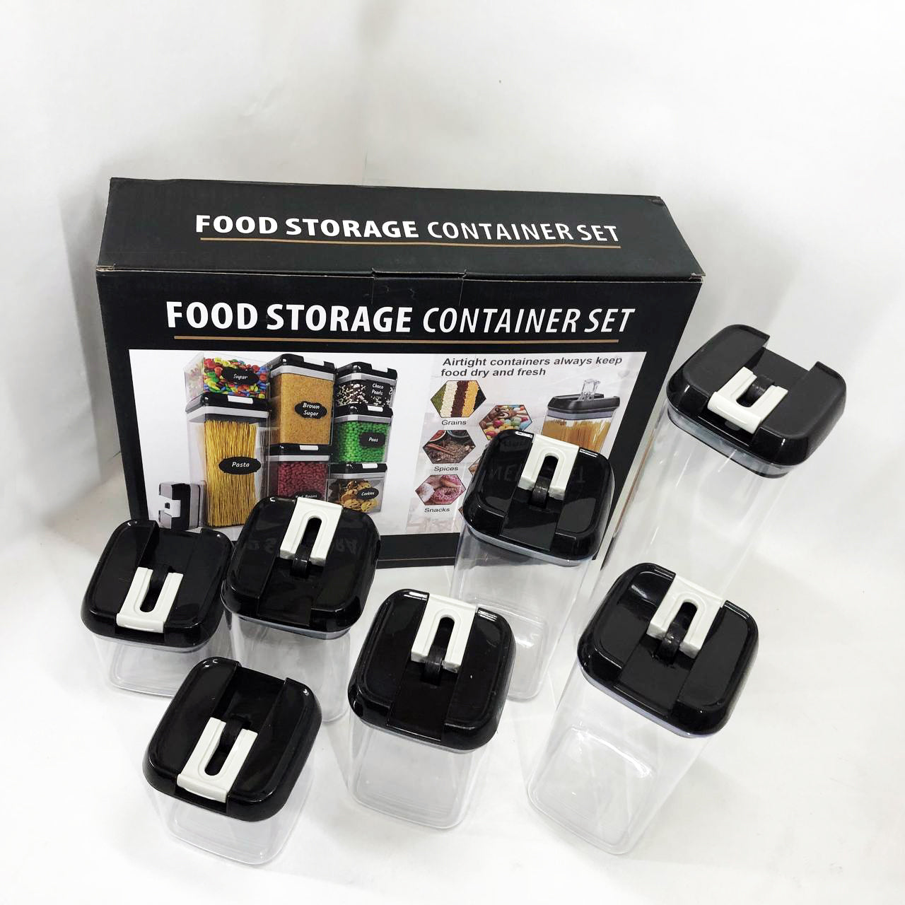 Набор контейнеров для еды FOOD Storage Container Set на защелках с уплотнителем из 7 предметов