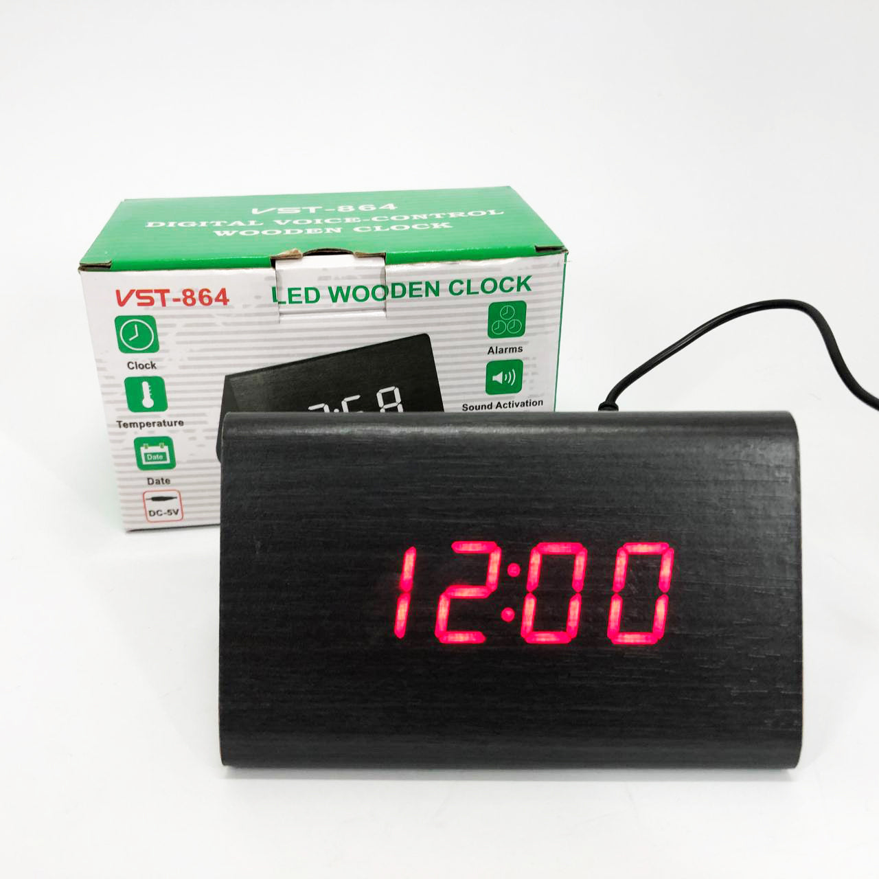 Часы настольные VST-864 с красной подсветкой, Светодиодные настольные дорожные электронные часы