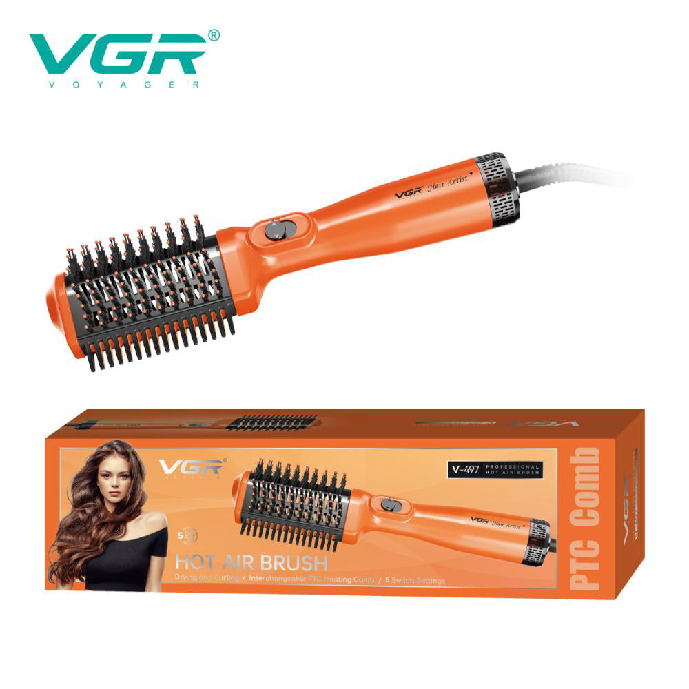 Фен стайлер для укладки и завивки волос VGR V-497. Цвет: оранжевый