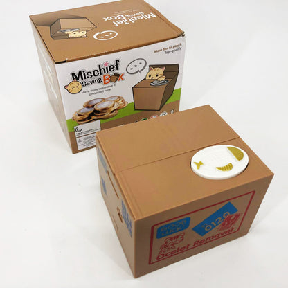 Детская сейф копилка воришка монет в коробке