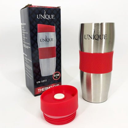Термокружка UNIQUE UN-1072 0.38 л, Термос из нержавейки металлический, Термосы для фитнеса. Цвет: красный