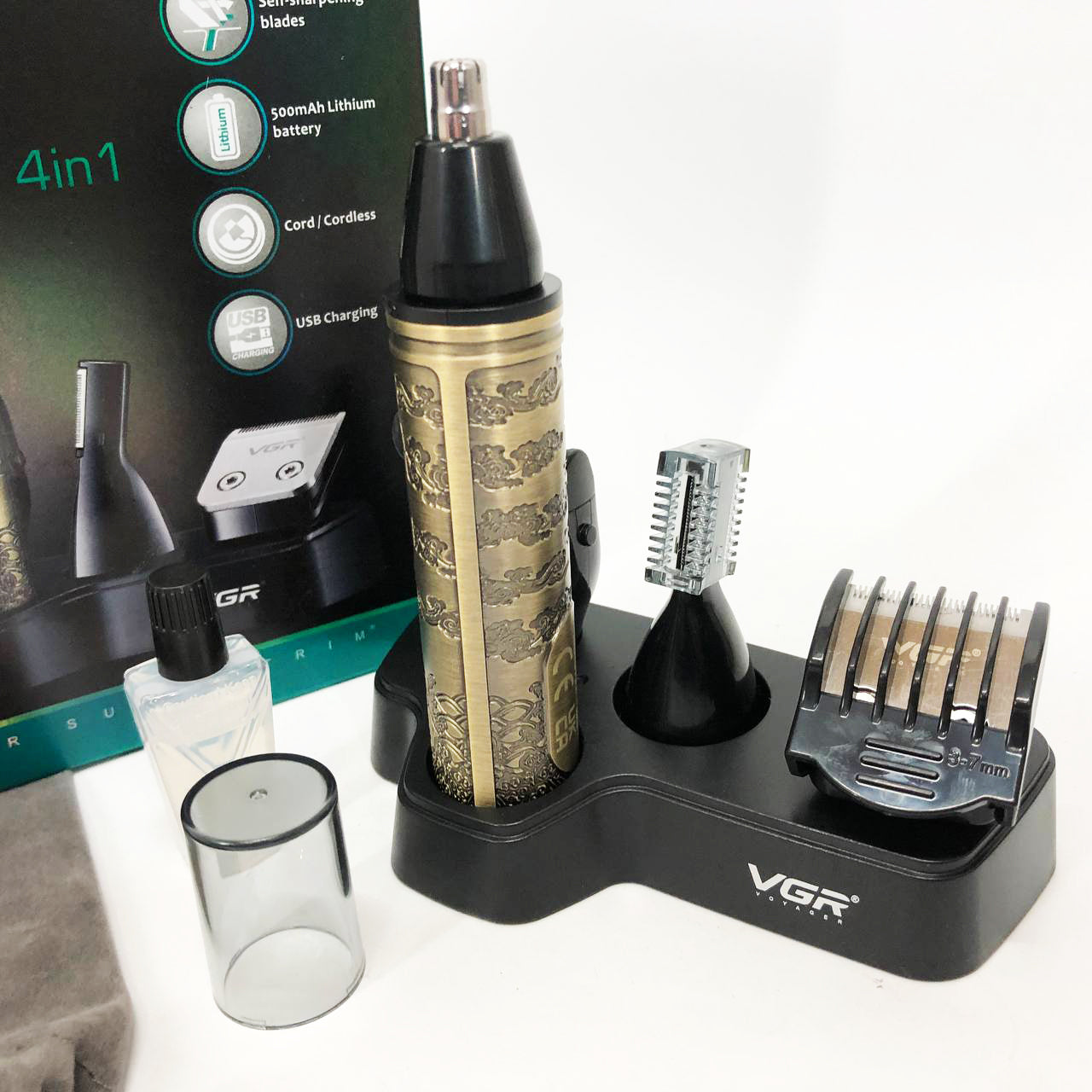 Триммер VGR 4 в 1 V-621, Мужские электробритвы для лица, Бритва для влажного удаления волос