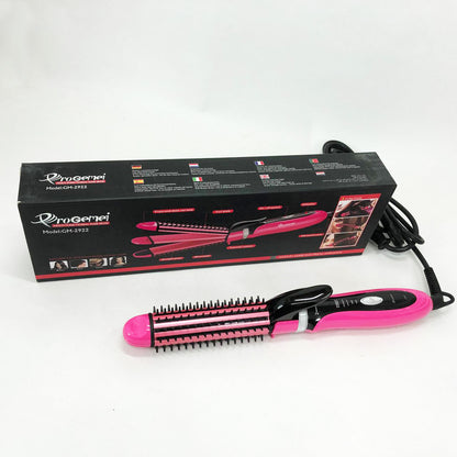 Плойка-утюжок 3в1 Gemei GM-2922, Современные щипцы для завивки волос, Прибор для завивки. Цвет: розовый