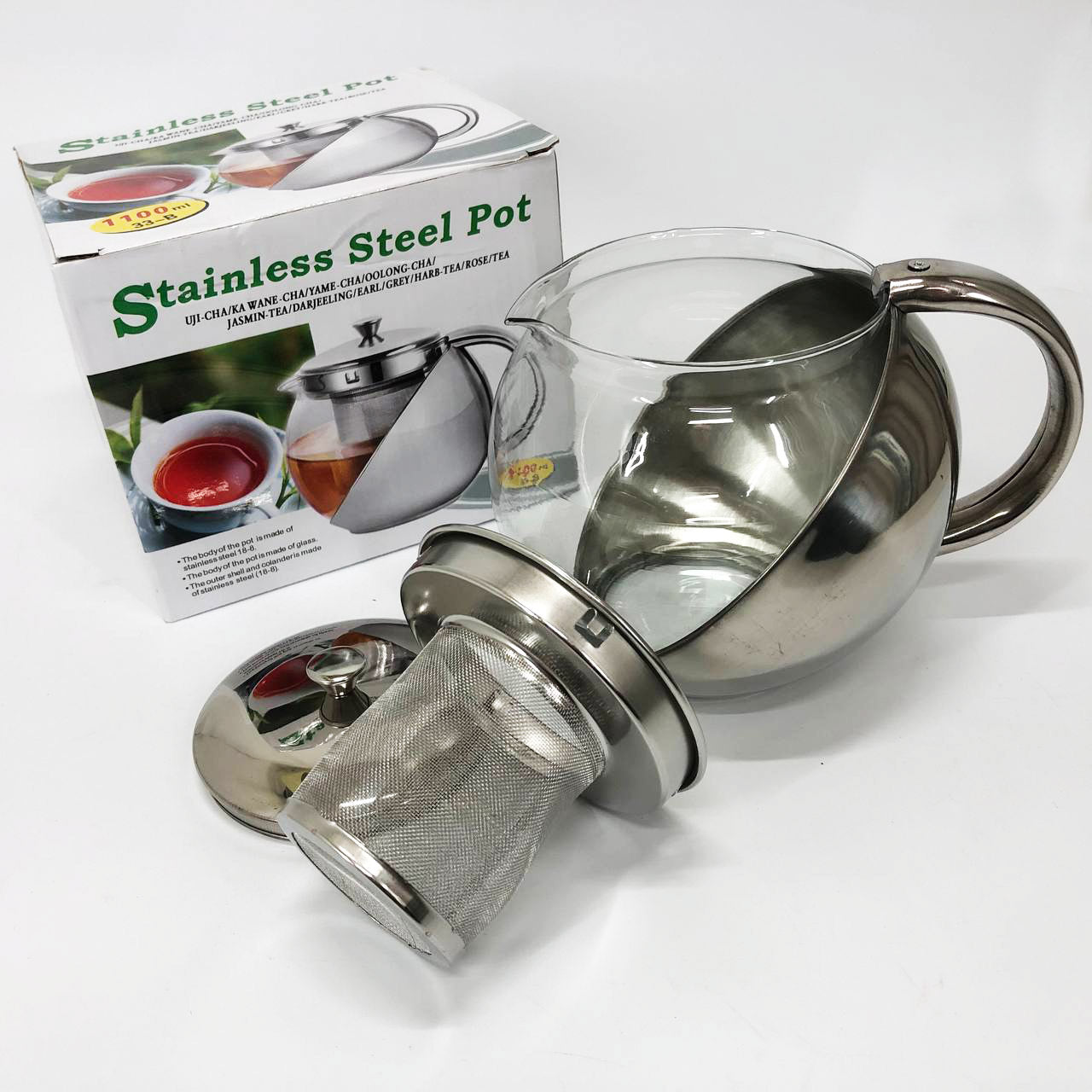 Заварник UNIQUE UN-1164 1.10 л, Чайник заварочный стеклянный качественный на кухню, Красивый заварник