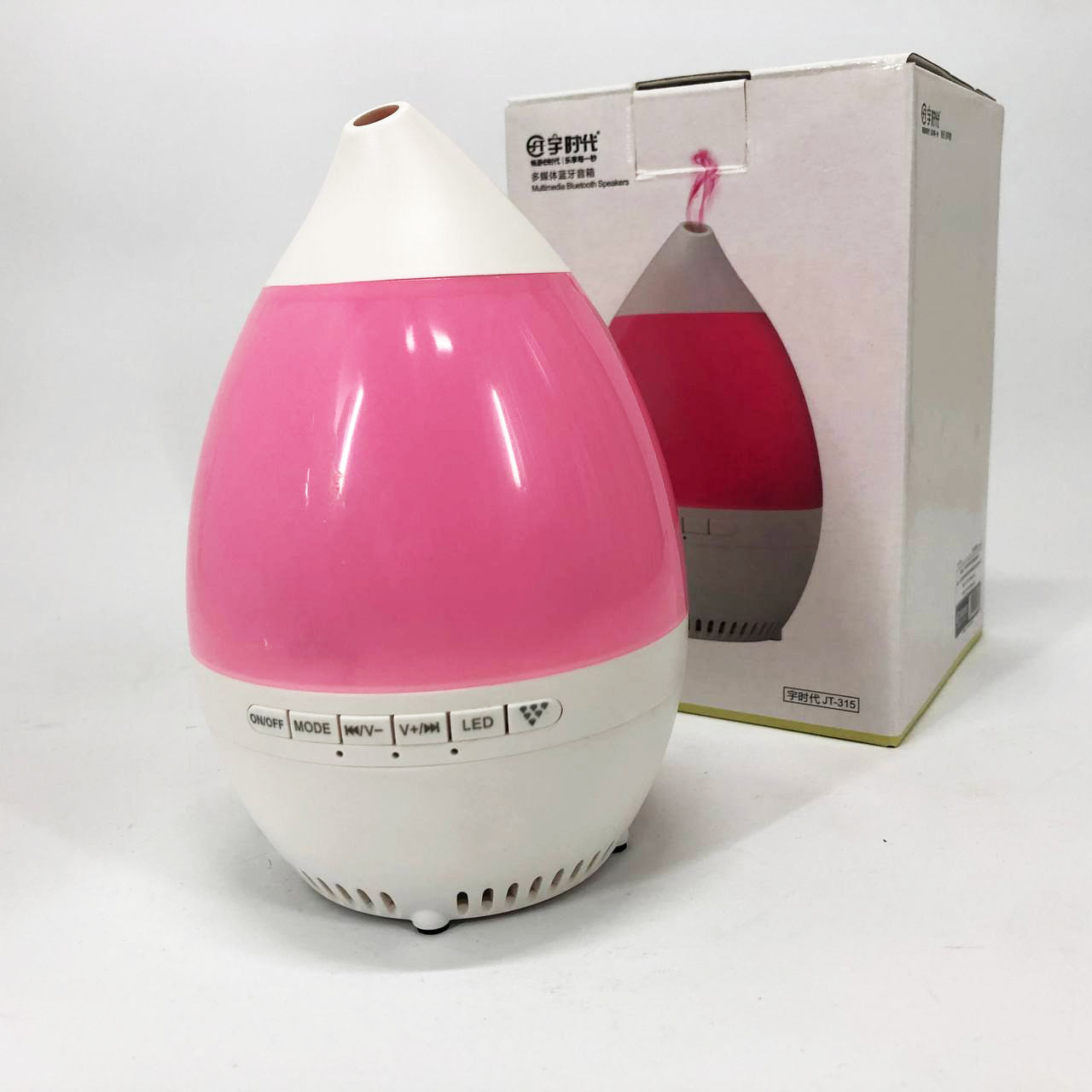 Колонка увлажнитель с диодной подсветкой JT-315, Настольный увлажнитель воздуха. Цвет: розовый