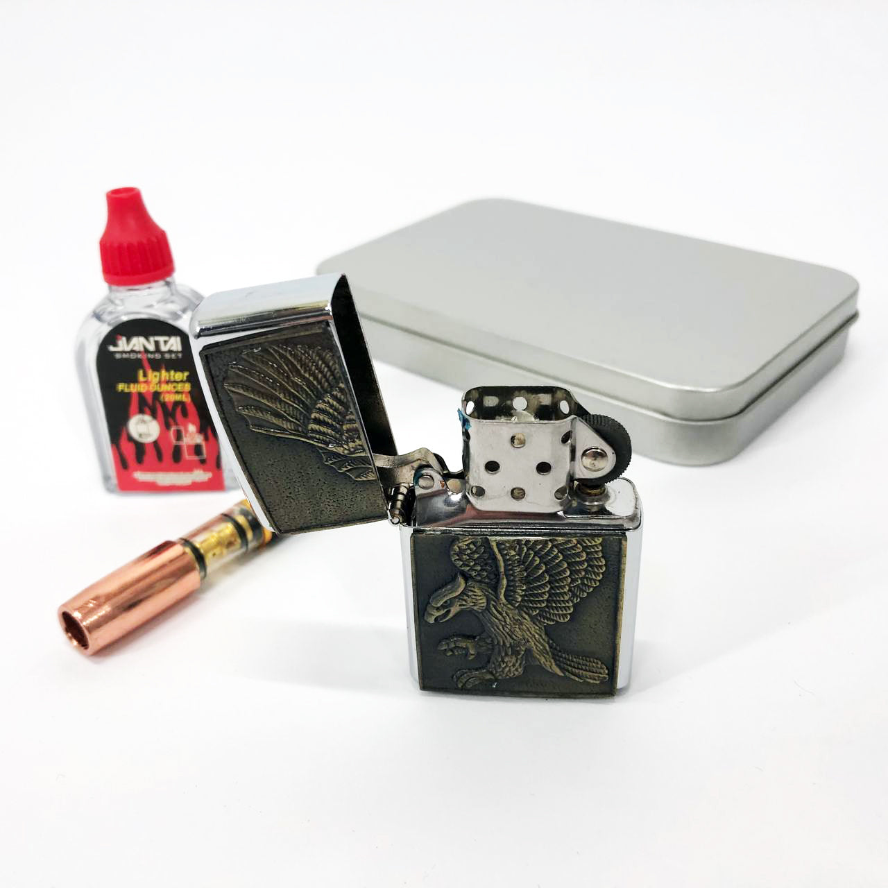 Зажигалка бензиновая в подарочной коробке N11, подарочные прикольные зажигалки, подарок зажигалка парню