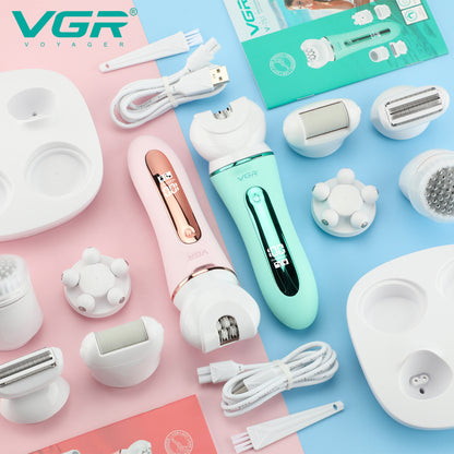 Эпилятор VGR 5 в 1 V-751, 5 насадок. Цвет: розовый