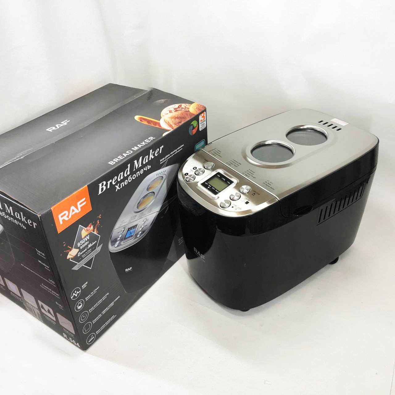Хлебопечка RAF R.564, 15 программ, 1000-1500 г, с таймером и антипригарным покрытием