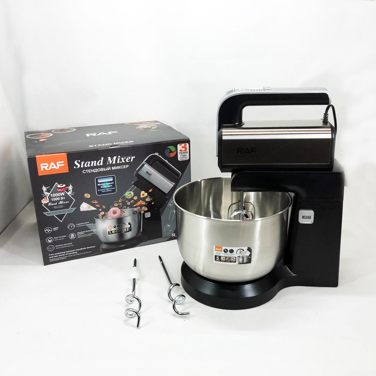 Стационарный миксер ручной RAF R.6652 с металлической чашей 3.5 л 1000 Вт