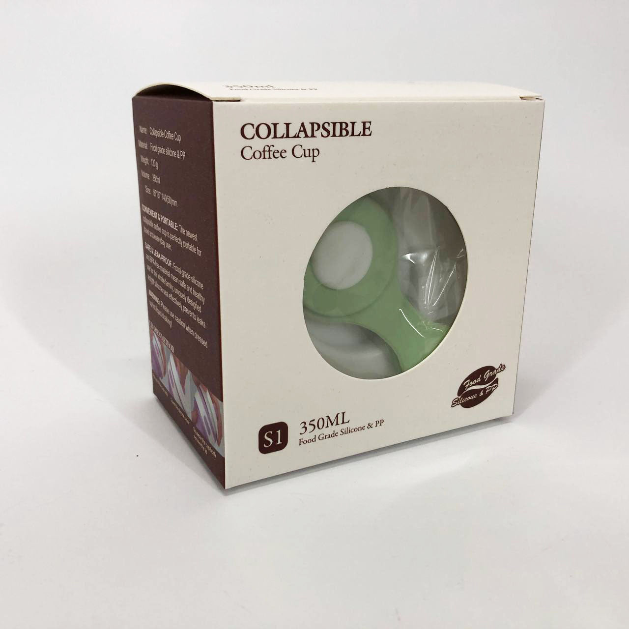 Кружка туристическая (складная/силиконовая), силиконовая складная термокружка. Цвет: зеленый