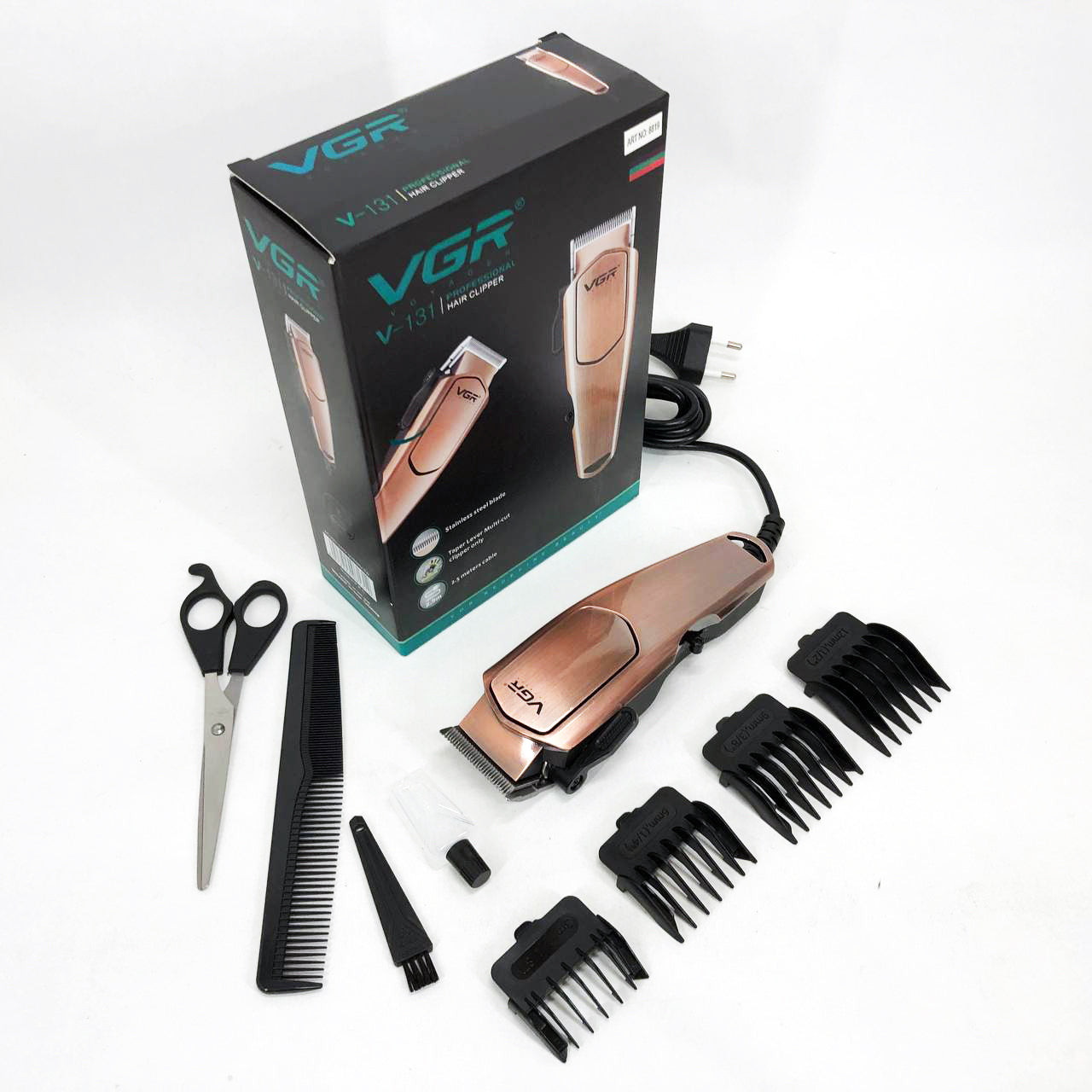 Профессиональная машинка для стрижки волос VGR V-131 триммер проводной, Электробритва для стрижки головы