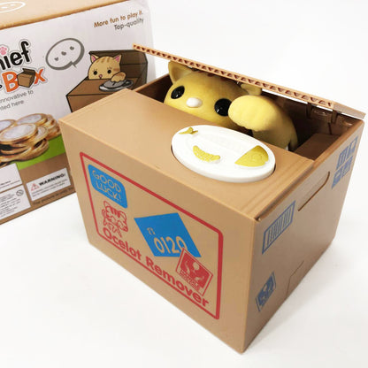 Детская сейф копилка воришка монет в коробке