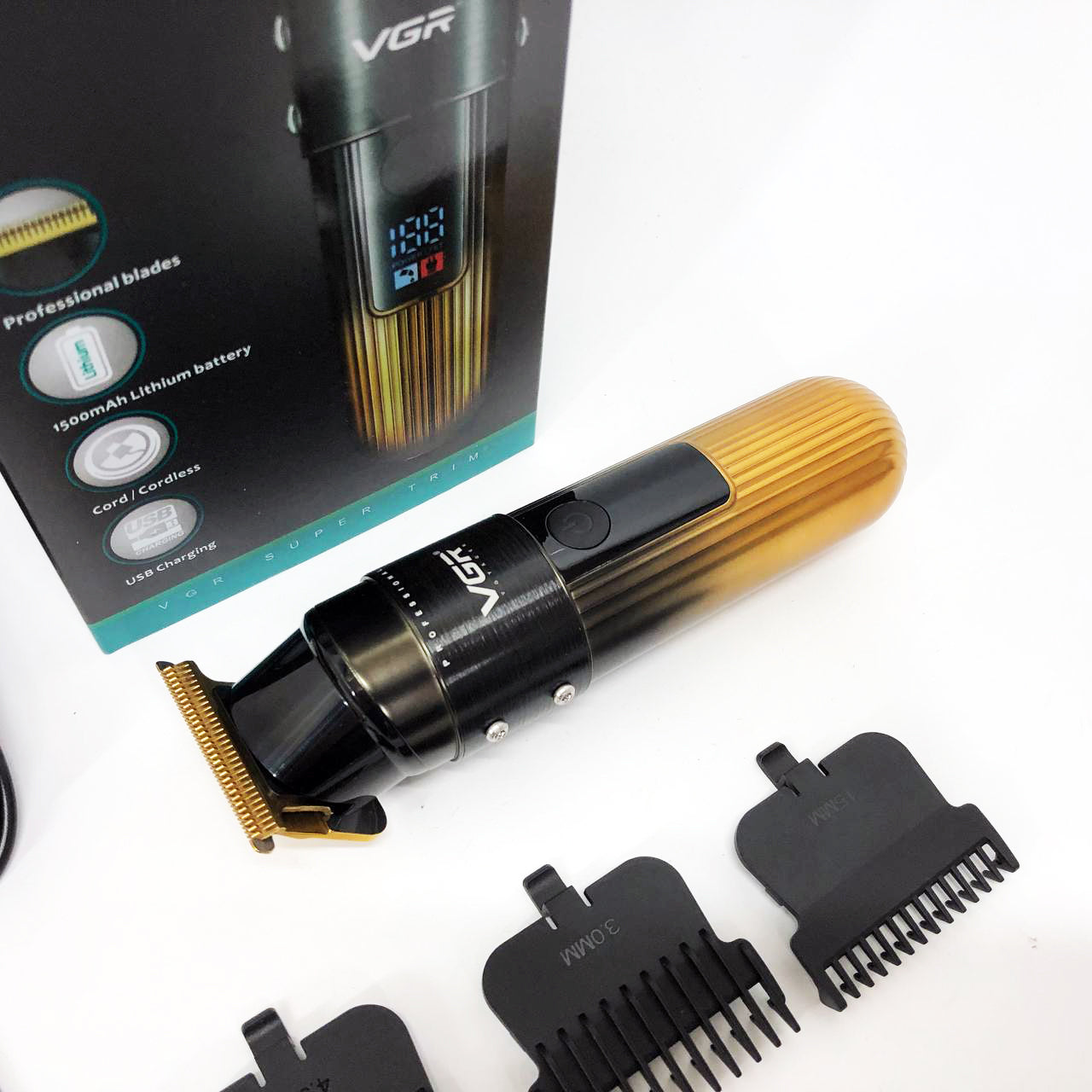 Машинка для стрижки волос VGR V-929 аккумуляторная, Машинка окантовочная профессиональная для бороды